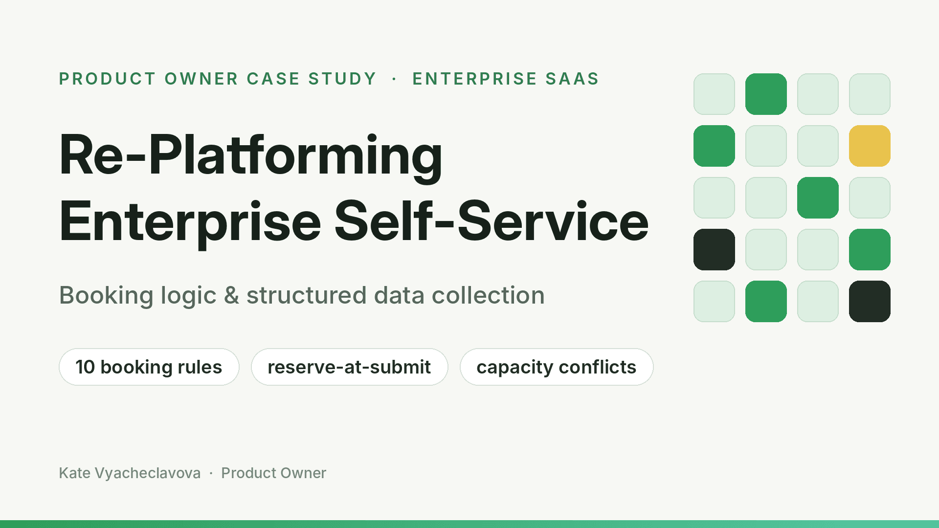 Product case study: Self-Service re-platform and slot booking logic